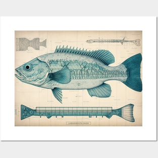 Largemouth Bass Fish Print Posters and Art